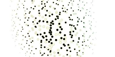 Dark Green, Yellow vector background with bubbles.