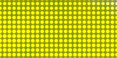 textura de vector verde claro, amarillo con círculos.