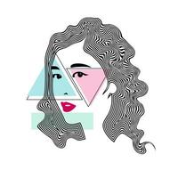 Beautiful girl face abstract vector art