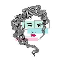 Beautiful girl face vector illustration