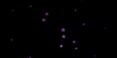 Fondo de vector rosa oscuro con estrellas pequeñas y grandes.
