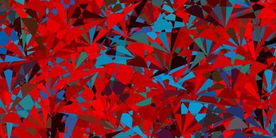 textura de vector azul oscuro, rojo con triángulos al azar.