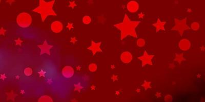 Light Red vector background with circles, stars.