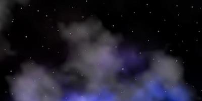 Dark BLUE vector background with small and big stars.