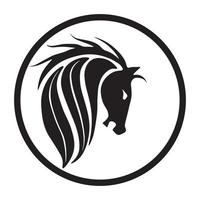 icono o logotipo de cabeza de caballo en un círculo para empresa, comunidad y más vector