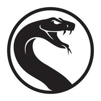icono o logotipo de cabeza de serpiente en un círculo para empresa, comunidad y más vector