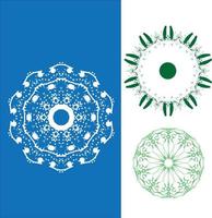 colección de 4 patrones de diseño de mandala. mandala étnica con adornos tribales coloridos. aislado. colores brillantes. vector