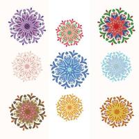 Collection of beautiful motif and pattern in trendy colors vector