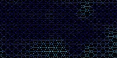 textura de vector azul oscuro con líneas, triángulos.