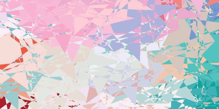 plantilla de vector verde claro, rojo con formas triangulares.