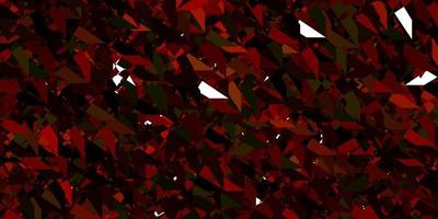 Dark Green, Red vector background with polygonal forms.