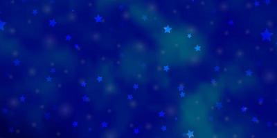 Fondo de vector azul claro con estrellas de colores.