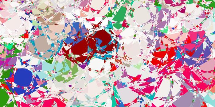 Telón de fondo de vector verde claro, rojo con triángulos, líneas.