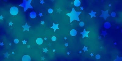 Light BLUE vector backdrop with circles, stars.