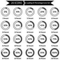 Loading Or Percentage Icons Set vector