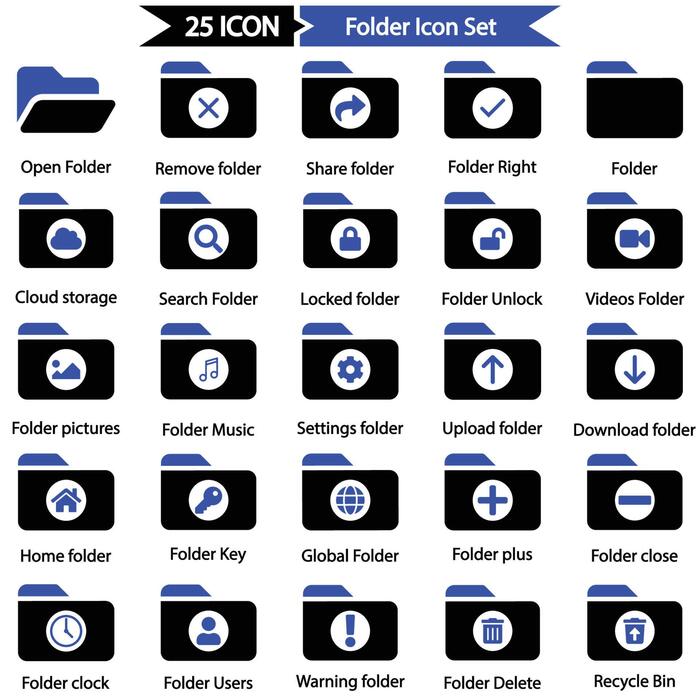 Folder Icon Set Vector Art, Icons, and Graphics for Free Download