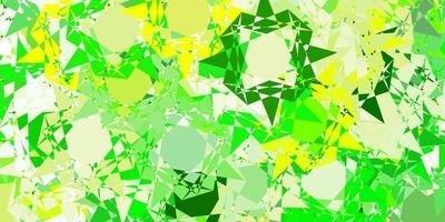 Light green, yellow vector pattern with polygonal shapes.