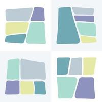 5 frame collage template with hand drawn shapes vector