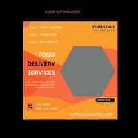 social media food delivery vector