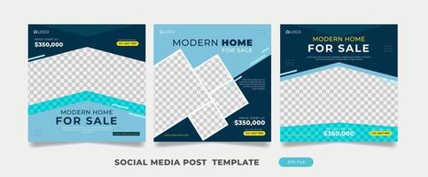 Real estate Social Media Post Template, Editable Post Template Social Media Banners vector