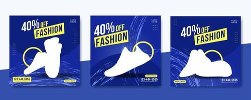 Plantilla de publicación de banner de redes sociales de producto de marca de calzado deportivo vector