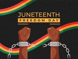 Juneteenth Background With Hands Free From Handcuffs