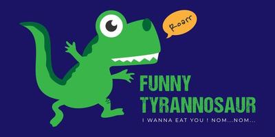 funny t-rex illustration for web and print vector design element
