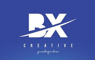 BX B X Letter Modern Logo Design withWhiteYellow Background and Swoosh. vector