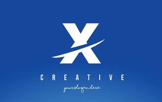 X Letter Modern Logo Design with White Background and Swoosh. vector