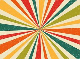 Fresh colours sunburst grunge retro background vector