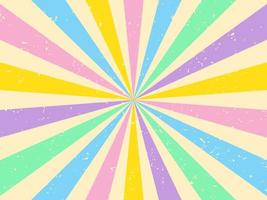 Vibrant rainbow groovy burst retro background vector