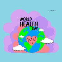 día mundial de la salud, estilo de vida saludable, . ilustración vectorial del día mundial de la salud, evento internacional. el 7 de abril de cada año. vector