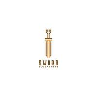 sword logo template vector, icon in white background vector