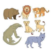 vector de dibujos animados de animales salvajes