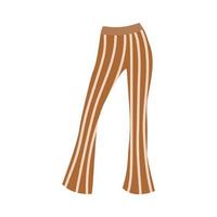 Boho outfit. Striped flared trousers. vector
