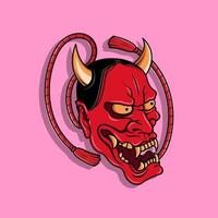 máscara de diablo japonés oni, ilustración vectorial eps.10 vector