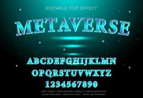 efecto de texto de metaverso con estilo gráfico vector