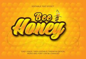 Honey Bee Text Effect with Graphic Style vector