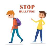 Stop bullying in the school. vector