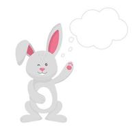 Cute Easter bunny saying something vector