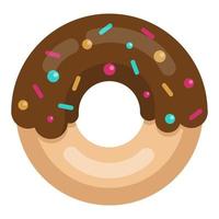 Tasty doughnut with chocolate icing vector