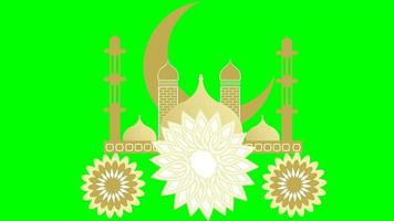 ramadan kareem mosquée lune animation écran vert