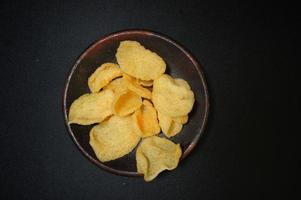 Kerupuk Crackers are a type of snack native to Indonesia which are generally made from tapioca flour dough photo