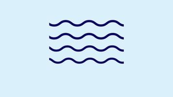 linha moderna minimalista onda água lago animação vetor ilustração simples ícone símbolo elemento gráfico de movimento video