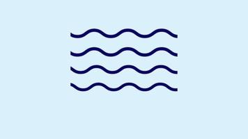 linha moderna minimalista onda água lago animação vetor ilustração simples ícone símbolo elemento gráfico de movimento video