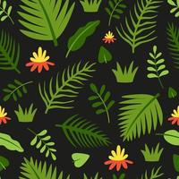 Exotic tropical leaves in vector seamless pattern