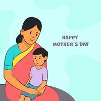 imagen de vector de ilustración de amor de madres e hijo