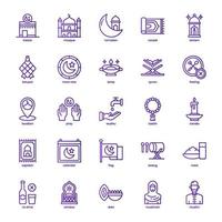 paquete de iconos islámicos para el diseño de su sitio web, logotipo, aplicación, ui. diseño de gradiente de línea básica de icono islámico. ilustración de gráficos vectoriales y trazo editable. vector