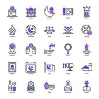 paquete de iconos islámicos para el diseño de su sitio web, logotipo, aplicación, ui. icono islámico diseño sólido de línea mixta. ilustración de gráficos vectoriales y trazo editable. vector