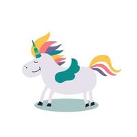 personaje de cuento de hadas unicornio arcoiris con alas. cuentos de hadas vector